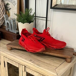 Vibrant Red Men's Athletic Shoes